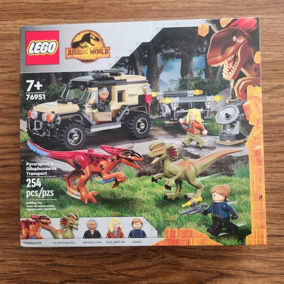NEW Lego Jurassic World Truck and dinosaurs 76951 Pyroraptor & Dilophosaurus LEG